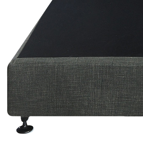 Palermo King Ensemble Bed Base Platinum Graphite Linen Fabric King Bed Frames