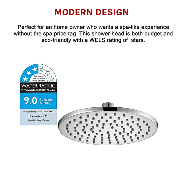 200Mm Shower Head Round Chrome Showerhead Shower Heads & Combos