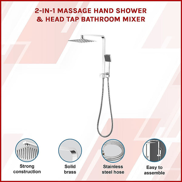 2 In 1 Massage Hand Shower & Head Tap Bathroom Mixer Shower Heads & Combos