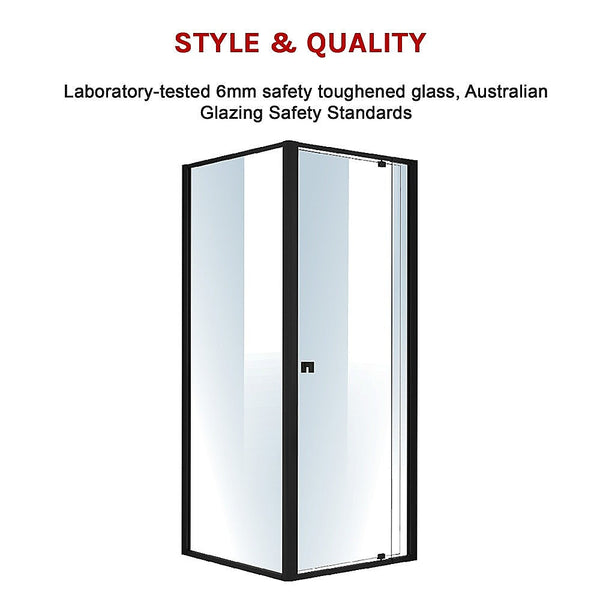 Della Francesca Semi Frameless Shower Screen (74~82)X 195Cm & (77~80)X Side As/Nzs Glass Shower Enclosures