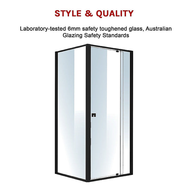 Della Francesca Semi Frameless Shower Screen (82~90)X 195Cm & (77~80)X Side As/Nzs Glass Shower Enclosures