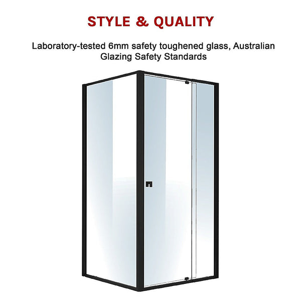 Della Francesca Semi Frameless Shower Screen (98~106)X 195Cm & (89~92)X Side As/Nzs Glass Shower Enclosures