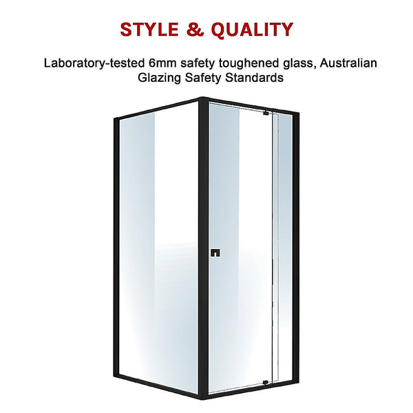 Della Francesca Semi Frameless Shower Screen (82~90)X 195Cm & (98~101)X Side As/Nzs Glass Shower Enclosures