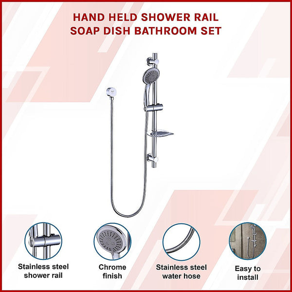 Della Francesca Hand Held Shower Rail Soap Dish Bathroom Set Shower Heads & Combos