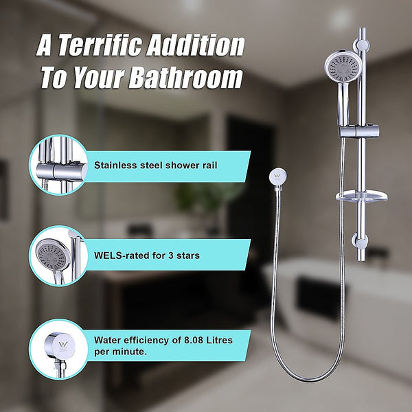 Della Francesca Hand Held Shower Rail Soap Dish Bathroom Set Shower Heads & Combos