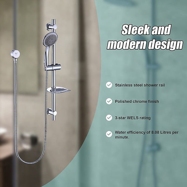 Della Francesca Hand Held Shower Rail Soap Dish Bathroom Set Shower Heads & Combos