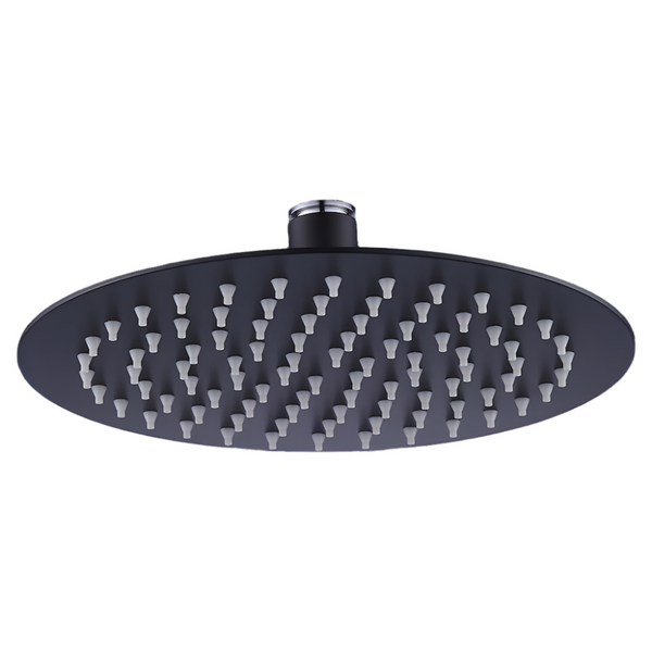 200Mm Shower Head Round 304Ss Electroplated Matte Black Finish Shower Heads & Combos