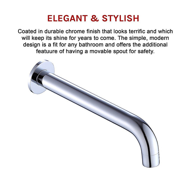 Della Francesca 220Mm Bath Spout In Polished Chrome Finish Bath Taps