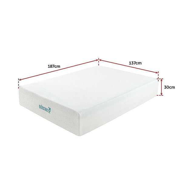 Palermo Double Mattress 30Cm Memory Foam Green Tea Infused Certipur Mattresses