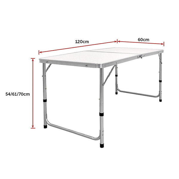 Randy & Travis Machinery Aluminium Folding Table 120Cm Portable Indoor Outdoor Picnic Party Camping Tables