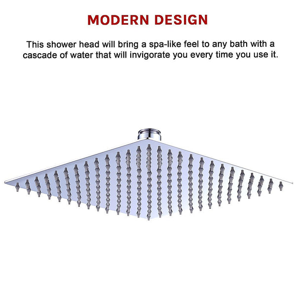 Della Francesca 300Mm Shower Head Square 304Ss Polished Chrome Finish Shower Heads & Combos