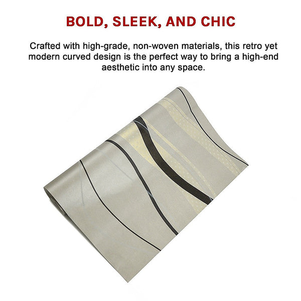 Randy & Travis Machinery Wallpaper Flocking Simple Curves Non Woven Paper Roll Wallpaper Rolls & Sheets