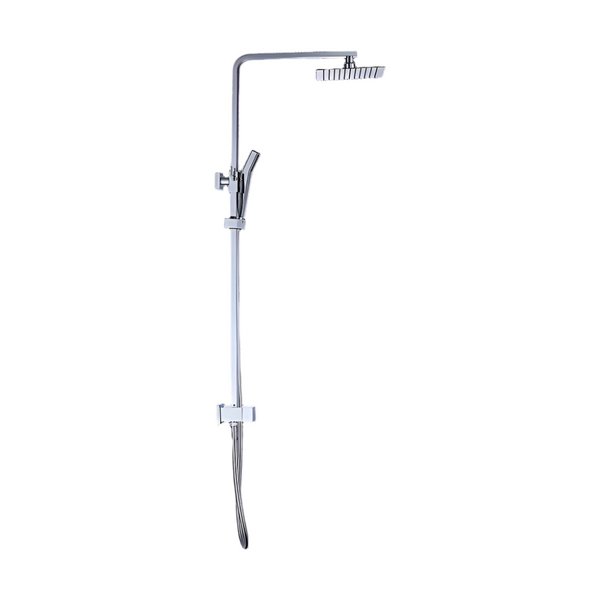 Wels 8" Rain Shower Head Set Square Dual Heads Faucet High Pressure Hand Held Shower Heads & Combos