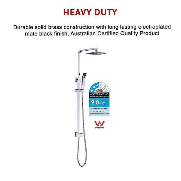 Wels 8" Rain Shower Head Set Square Dual Heads Faucet High Pressure Hand Held Shower Heads & Combos