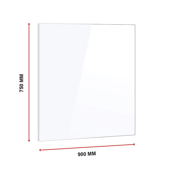 Della Francesca Toughened 90Cm X 75Cm White Glass Kitchen Splashback Kitchen Splashbacks