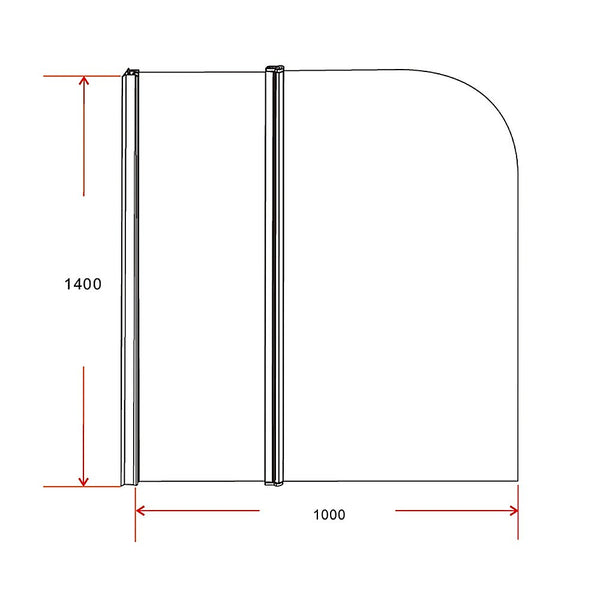 Della Francesca 180 Degree Pivot Door 6Mm Safety Glass Bath Shower Screen 1000X1400mm By Shower Doors