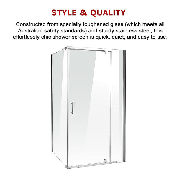 Della Francesca 1 Sets Of Shower Screen 1200X800x1900mm Framed Safety Glass Pivot Door By Shower Enclosures