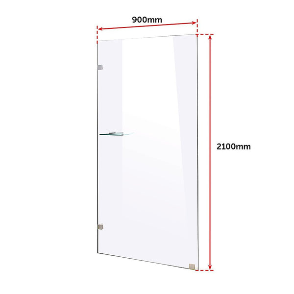 Della Francesca 900 X 2100Mm Frameless 10Mm Safety Glass Shower Screen Shower Doors