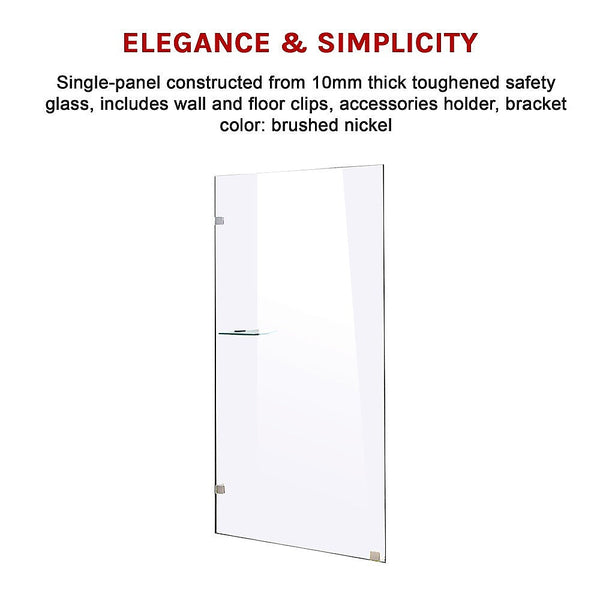 Della Francesca 900 X 2100Mm Frameless 10Mm Safety Glass Shower Screen Shower Doors