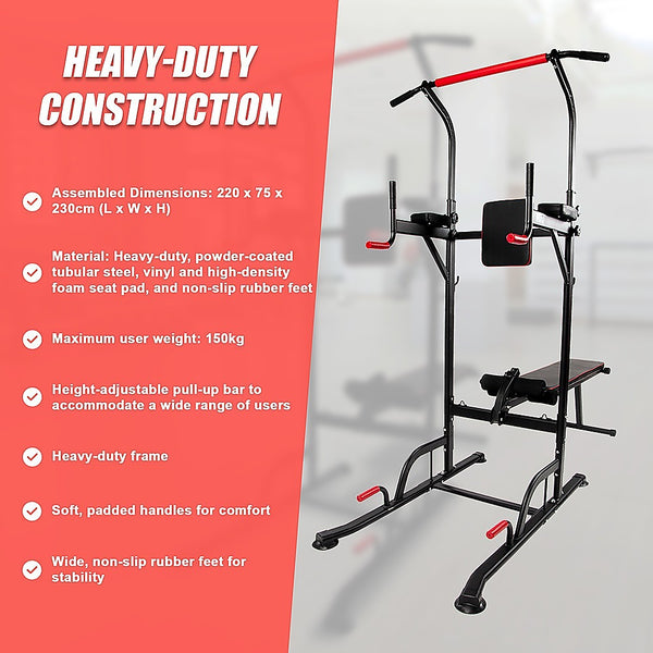 Pull Up Weight Bench Dip Multi Station Chin Home Gym Equipment Pull Up Bars