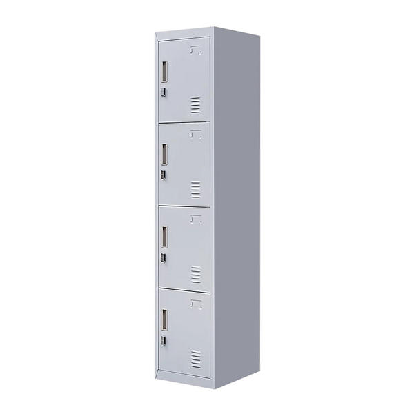 4 Door Vertical Storage Locker Grey Steel 180Cm Filing Cabinets