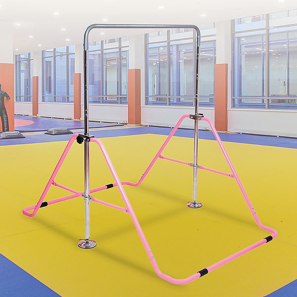 Kids Gymnastics Bars Training Horizontal Monkey Kip Pink Balance Beams