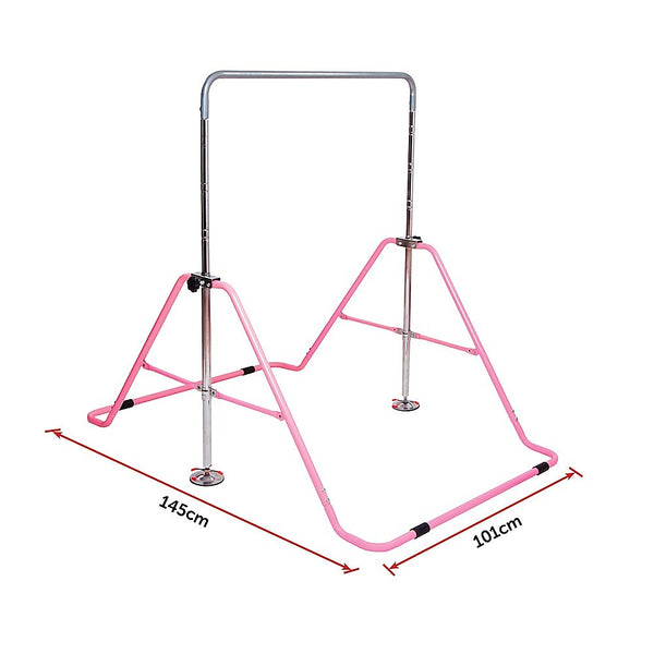 Kids Gymnastics Bars Training Horizontal Monkey Kip Pink Balance Beams