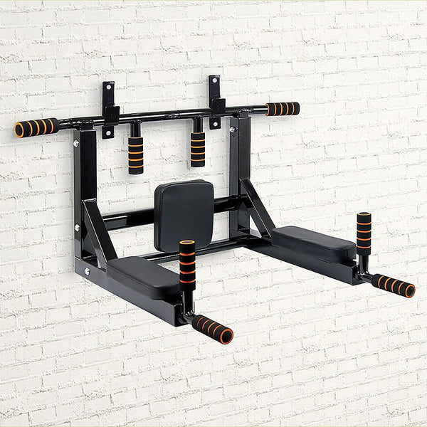 Heavy Duty Wall Mounted Power Station Knee Raise Pull Up Chin Dips Bar Home Gym Attachments