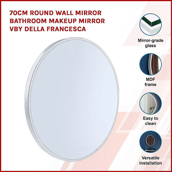 70Cm Round Wall Mirror Bathroom Makeup By Della Francesca Mirrors
