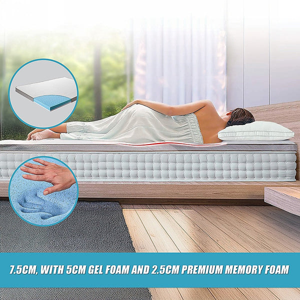Palermo Queen Memory Foam Mattress Topper Cooling Gel Infused Certipur Mattress Toppers & Protectors