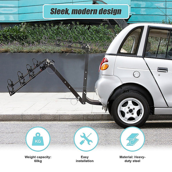 Randy & Travis Machinery Premium 4 Bike Carrier Rack Hitch Mount Swing Down Bicycle W/ 2" Receiver Car Racks