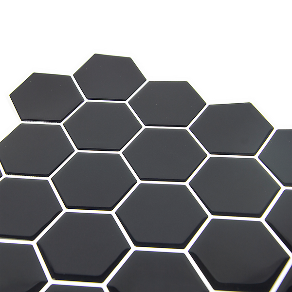 Randy & Travis Machinery Tiles 3D Peel And Stick Wall Hexagonal Mosaic Black 10 Sheets Wall Stickers
