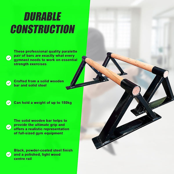 Randy & Travis Machinery Premium Parallette Pair Gymnastics Push Up Bars Push Up Stands