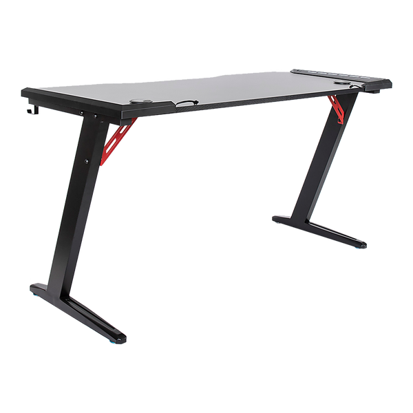 Randy & Travis Machinery Led Gaming Desk Computer Table With Cup Holder Headphone Hook Cable Hole Home Office Desks