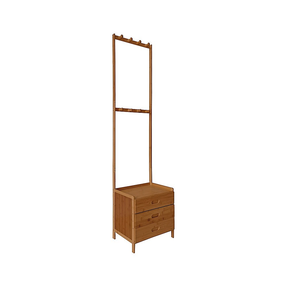 Randy & Travis Machinery Wooden Hall Stand Modern Style Minimalist Home Floor Coat Rack With Drawer Coat & Hat Racks