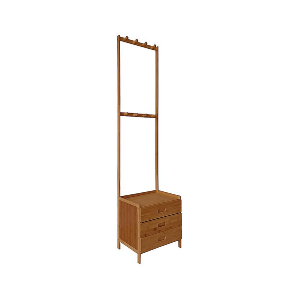 Randy & Travis Machinery Wooden Hall Stand Modern Style Minimalist Home Floor Coat Rack With Drawer Coat & Hat Racks