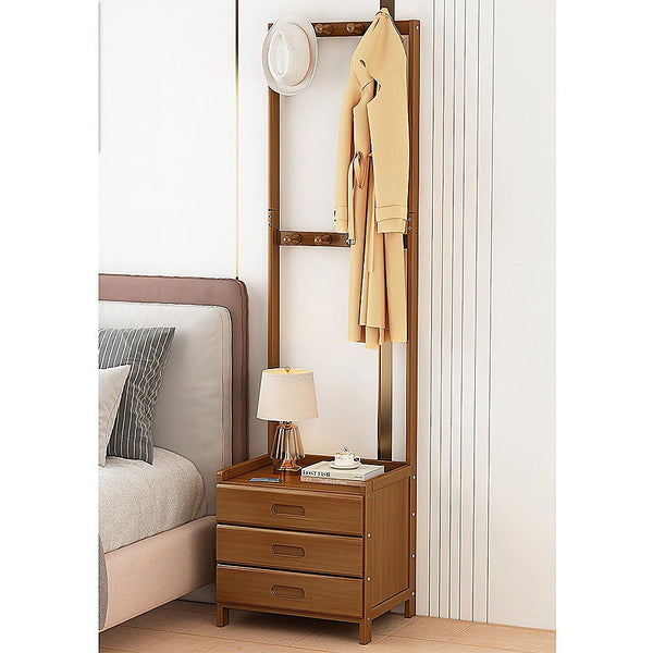 Randy & Travis Machinery Wooden Hall Stand Modern Style Minimalist Home Floor Coat Rack With Drawer Coat & Hat Racks