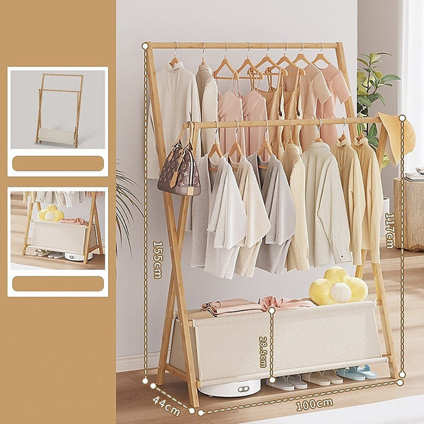 Randy & Travis Machinery 100Cm Clothes Rail Rack Garment Freestanding Hanger Bedroom Clothing With Lower Storage Shelf Garment Racks