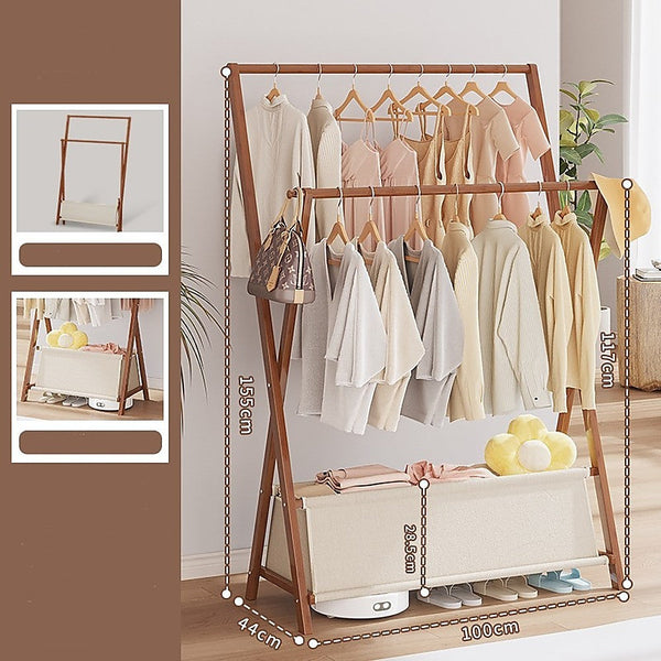 Randy & Travis Machinery 100Cm Clothes Rail Rack Garment Freestanding Hanger Bedroom Clothing With Lower Storage Shelf Garment Racks