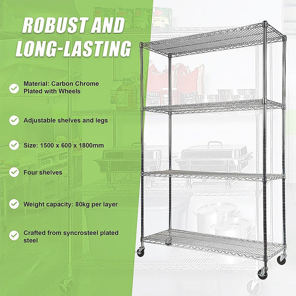 Palermo Modular Wire Storage Shelf 1500 X 600 1800Mm Steel Shelving Tool Shelving & Racking Systems
