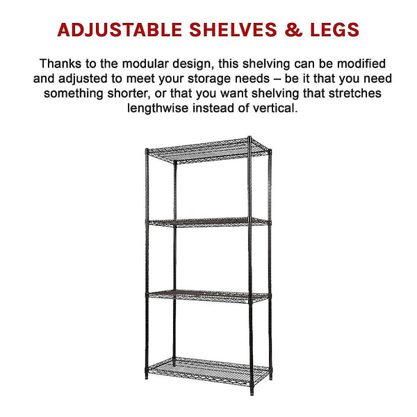Palermo Modular Wire Storage Shelf 900 X 350 1800Mm Steel Shelving Tool Shelving & Racking Systems