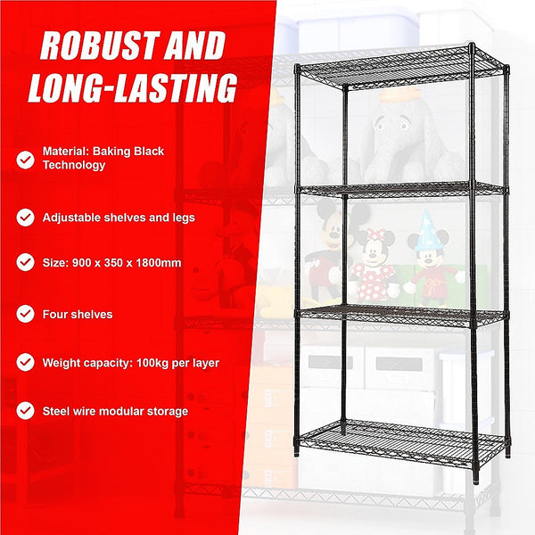 Palermo Modular Wire Storage Shelf 900 X 350 1800Mm Steel Shelving Tool Shelving & Racking Systems