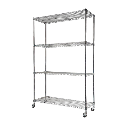 Palermo Modular Wire Storage Shelf 1500 X 450 1920Mm Steel Shelving With Wheels Wall Shelves