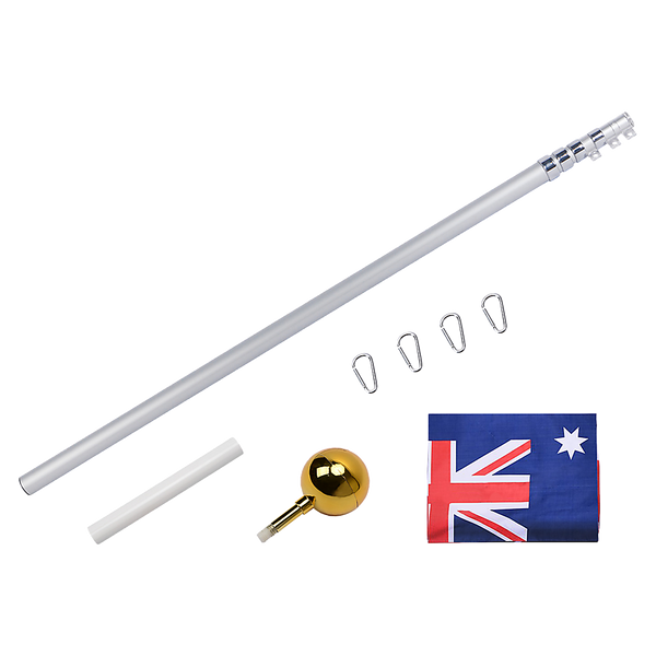 9.1M Kit Telescopic Heavy Duty 16 Gauge Aluminium With Flag Pole