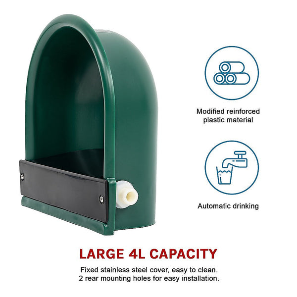 Randy & Travis Machinery 4L Water Trough Bowl With Automatic Float Valve Pet Chicken Supplies