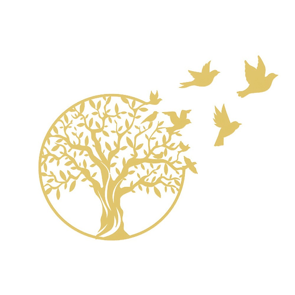 Metal Tree Of Life Wall Art 7 Flying Birds Sculpture Sculptures & Figurines