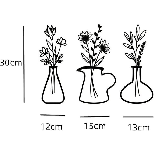 Randy & Travis Machinery Metal Iron Flower Vase Decoration Wall Art