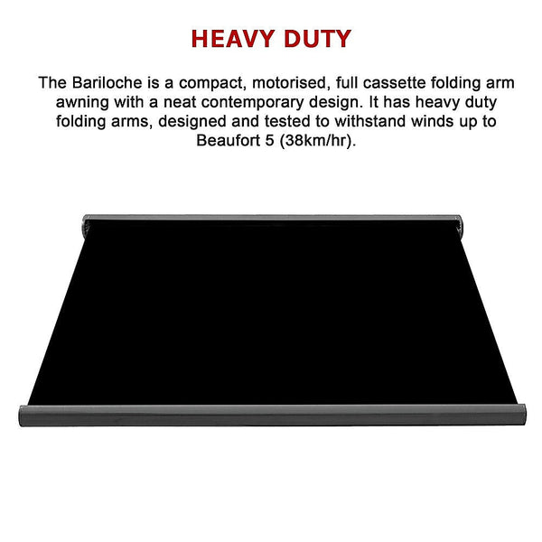 Bariloche 4.0M X 3.0M Retractable Folding Arm Awning Heavy Duty Full Cassette Motorised Awning & Canopy Parts