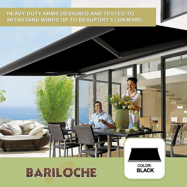 Bariloche 4.0M X 3.0M Retractable Folding Arm Awning Heavy Duty Full Cassette Motorised Awning & Canopy Parts