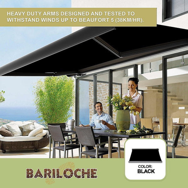 Bariloche 5.0M X 3.0M Retractable Folding Arm Awning Heavy Duty Full Cassette Motorised Awning & Canopy Parts